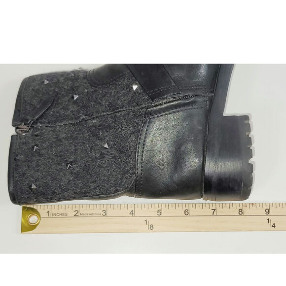 TORY BURCH CHRYSTIE GRAY WOOL STUD EMBELLISHED ANKLE BOOTS, SZ 6.5 - Picture 16 of 16